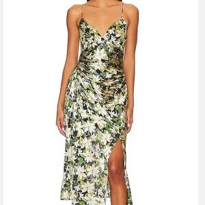 Alice + Olivia Green Floral High Low Dress